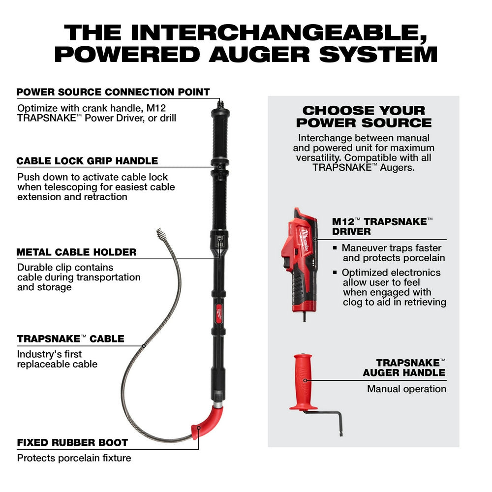 TRAPSNAKE™ 6' Toilet Auger Cable
