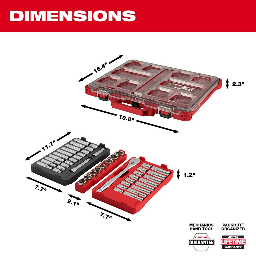 47PC 1/2" Drive Ratchet & Socket Set with PACKOUT™ Organizer