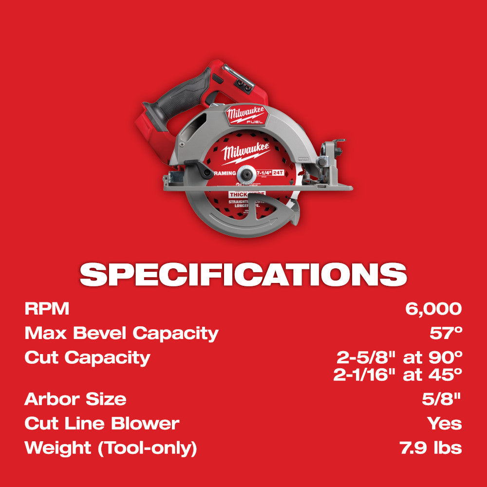 M18 FUEL™ 7-1/4” Circular Saw (Tool Only)