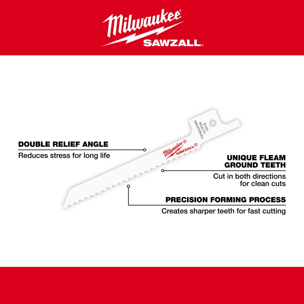 3-5/8" 14 TPI SAWZALL® Blade for Metal Scroll (5 PK)