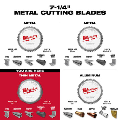 7-1/4" Thin Metal Cutting Circular Saw Blade