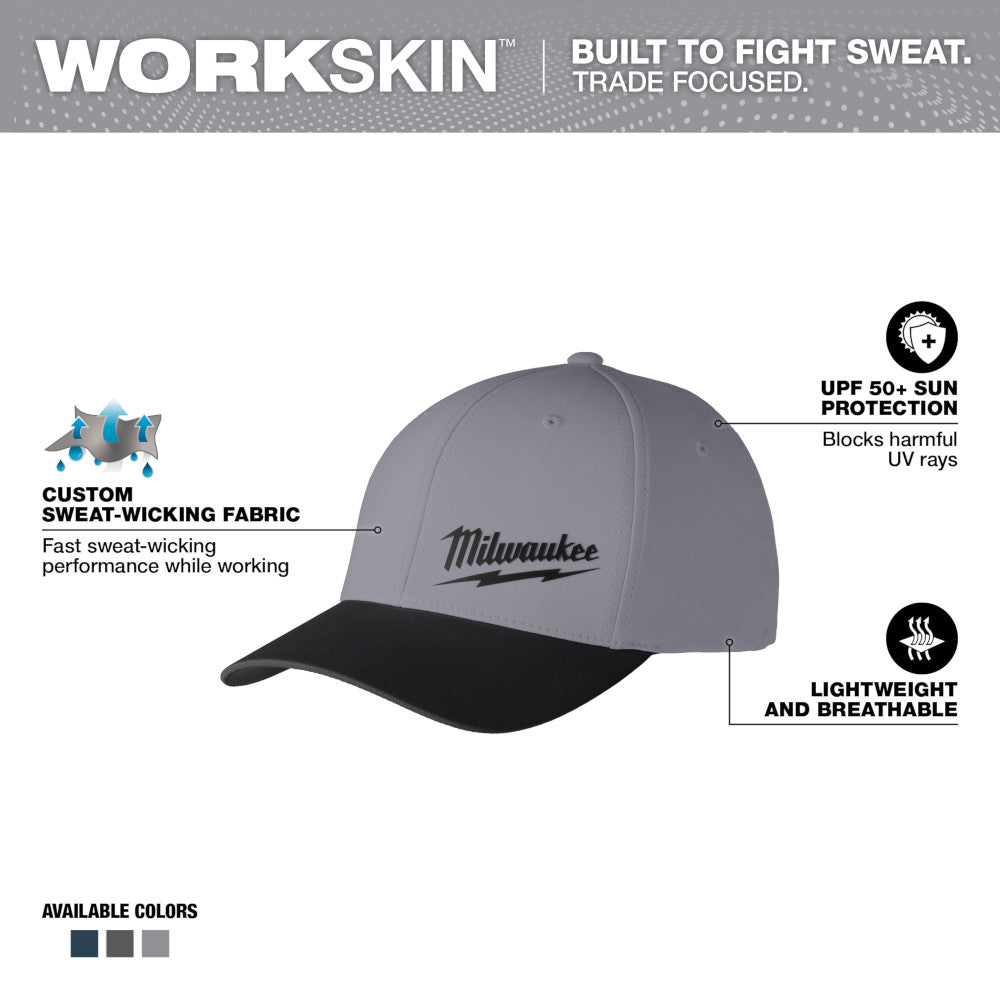 WORKSKIN™  Performance Fitted Hat - Dark Gray LXL