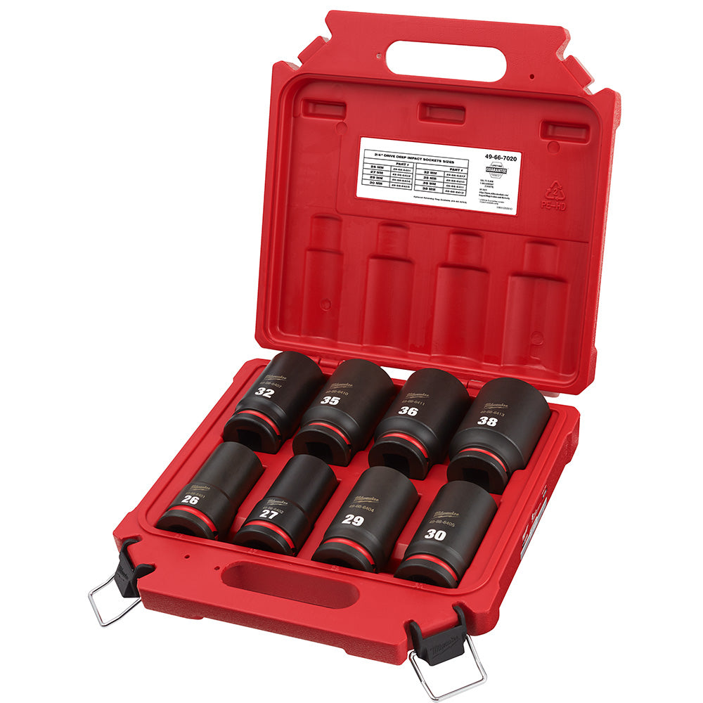 8PC SHOCKWAVE™ Impact Duty 3/4" Drive Metric Deep 6 Point Socket Set