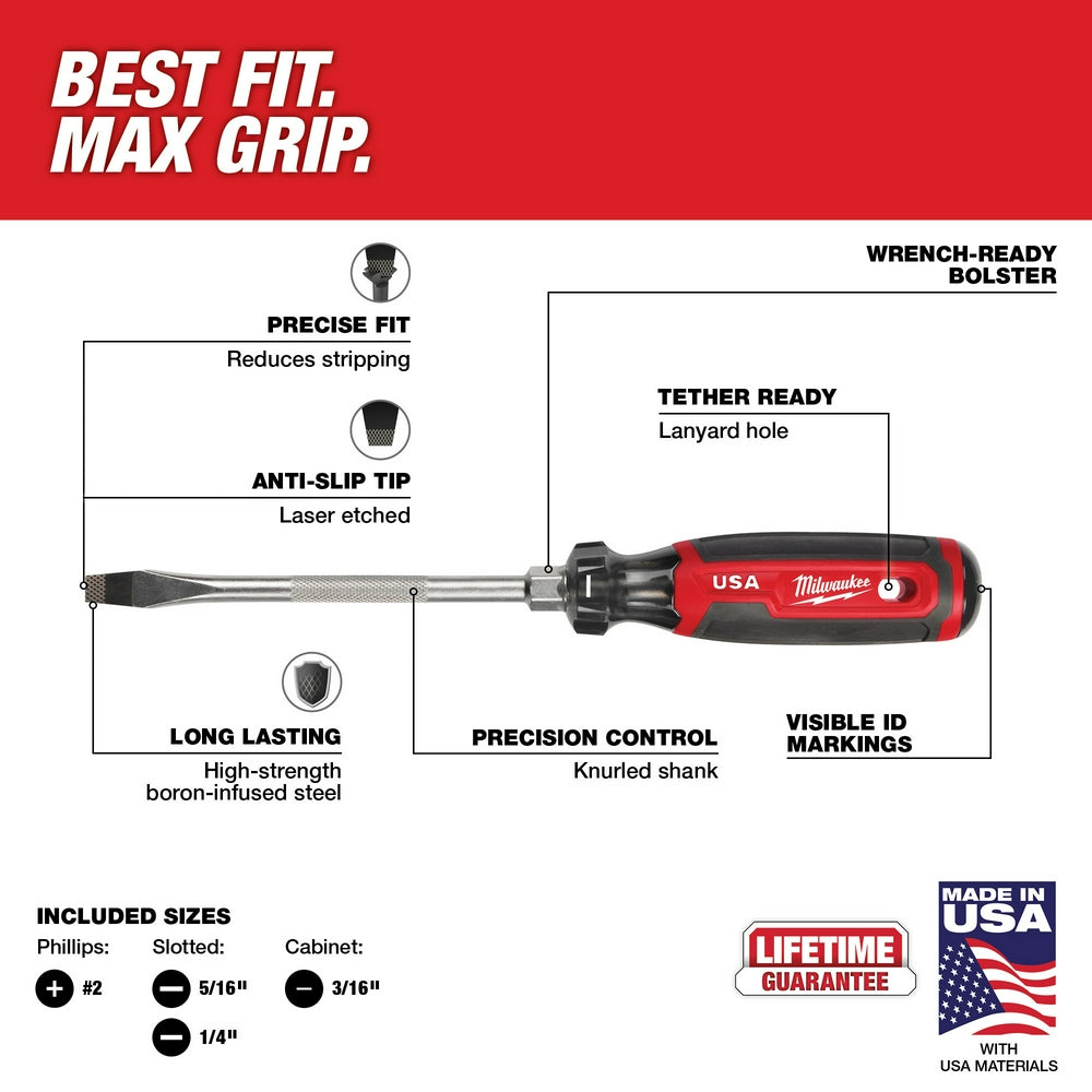 4PC Cushion Grip Screwdriver Kit (USA)