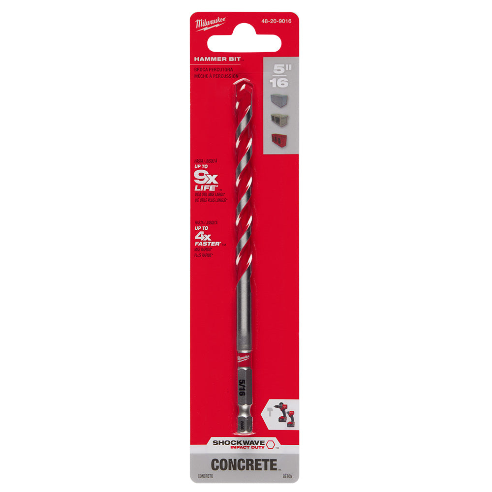 5/16" x 4" x 6" SHOCKWAVE™ Impact Duty Carbide Hammer Drill Bit