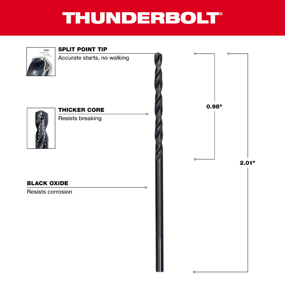 5/64" THUNDERBOLT®  Black Oxide Drill Bit