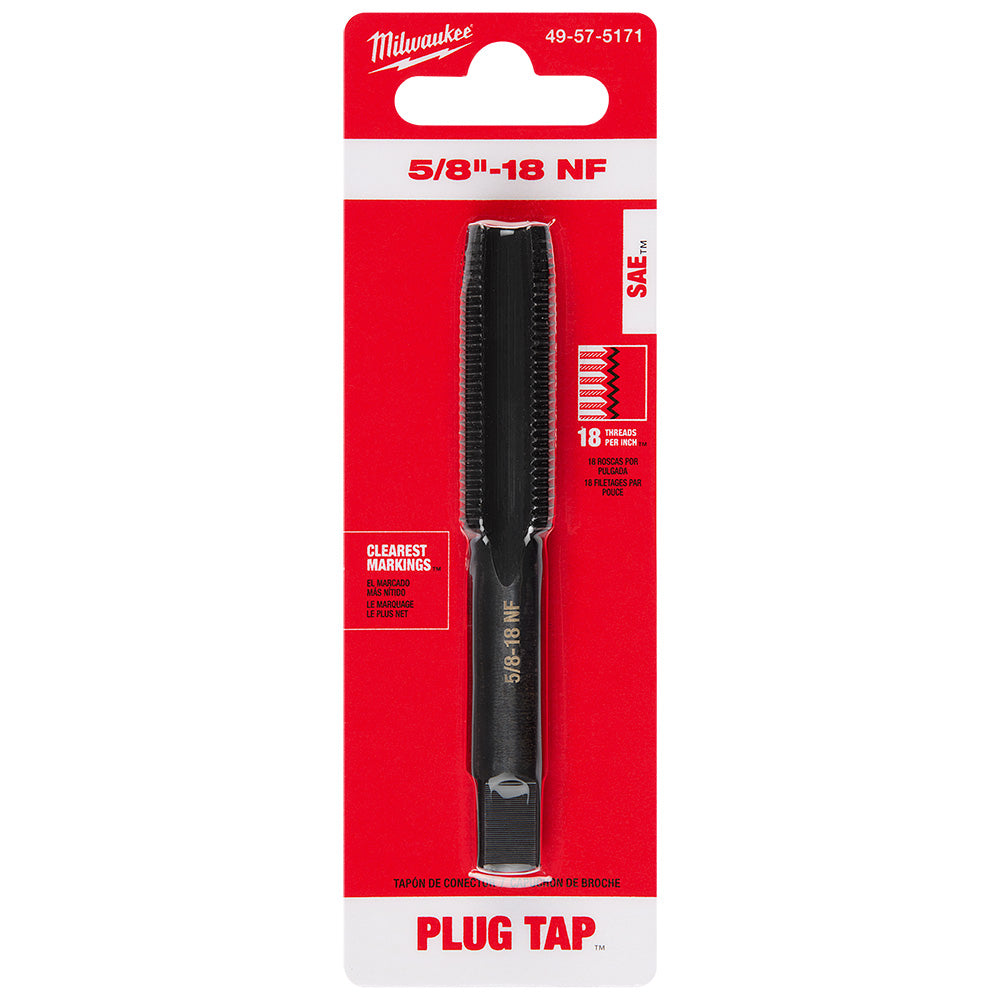 5/8"-18 NF Straight Flute Plug Tap