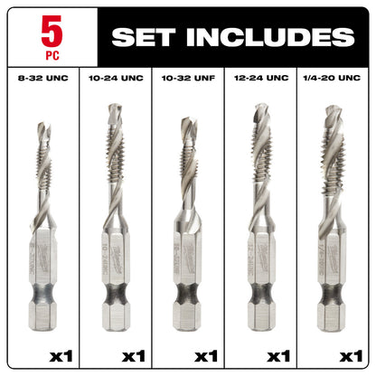 5 Pc SHOCKWAVE™ Impact Duty Drill and Tap Bit Set