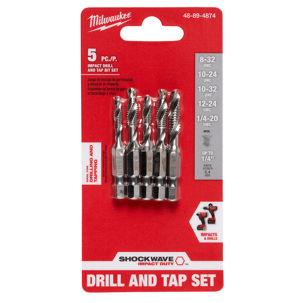 5 Pc SHOCKWAVE™ Impact Duty Drill and Tap Bit Set