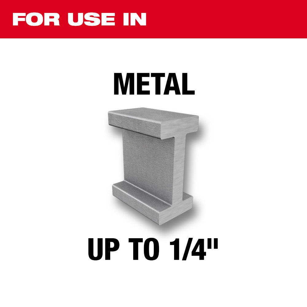 For use in Metal up to 1/4"