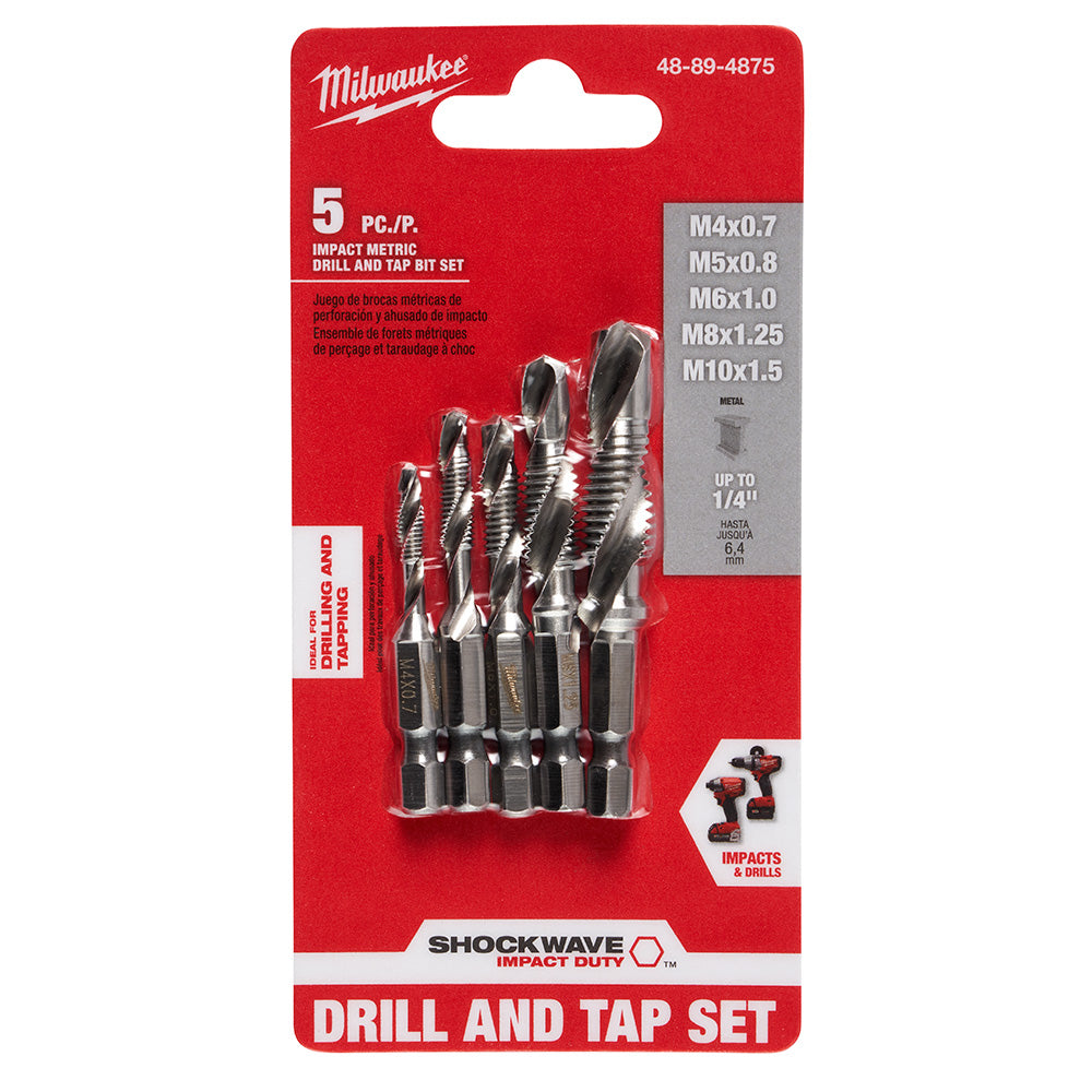 5 Pc SHOCKWAVE™ Impact Duty Metric Drill and Tap Bit Set