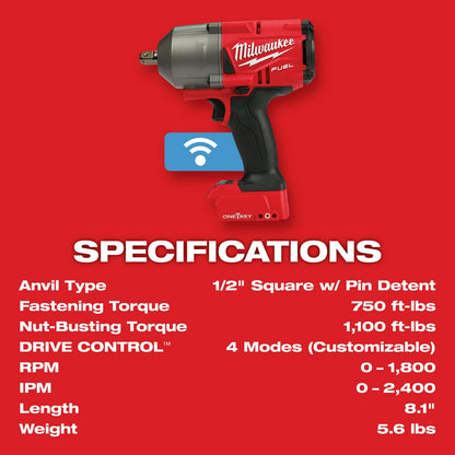 M18 FUEL™  w/ONE-KEY™ High Torque Impact Wrench 1/2" Pin Detent Kit