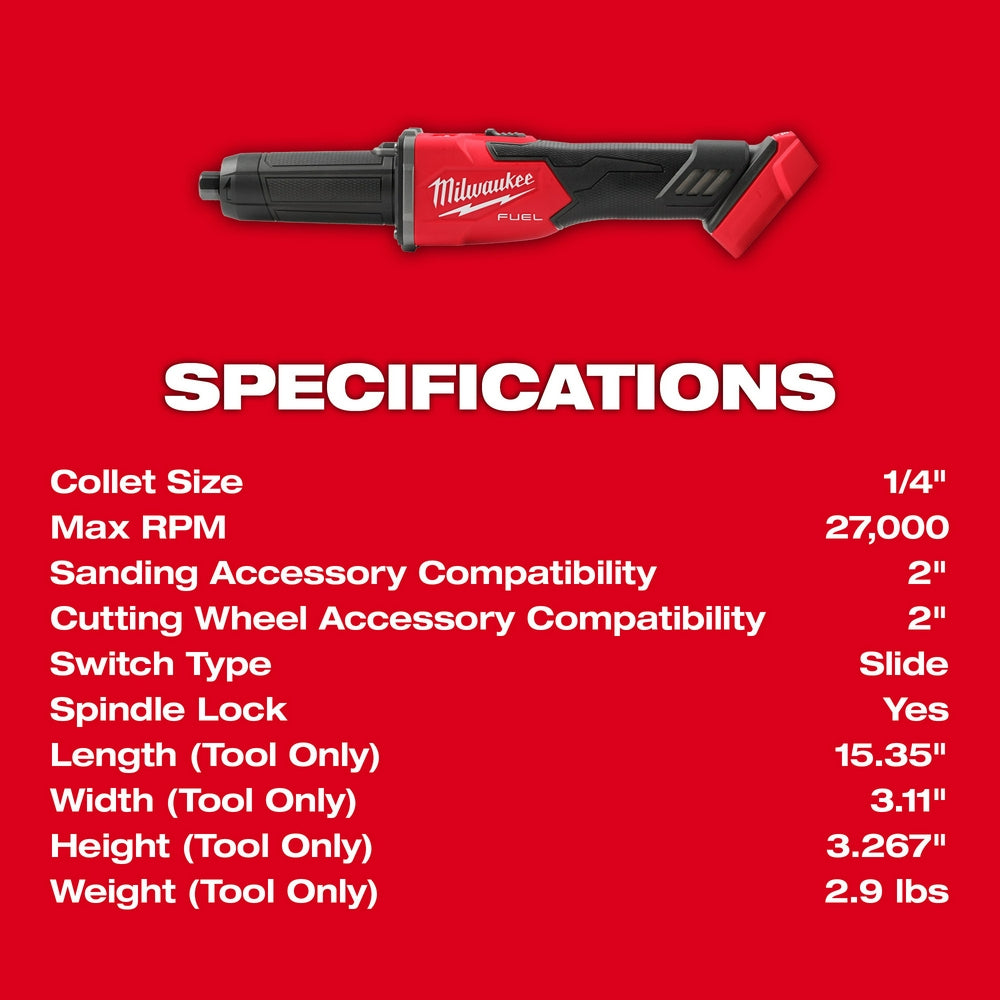 M18 FUEL™ Braking Die Grinder, Slide Switch