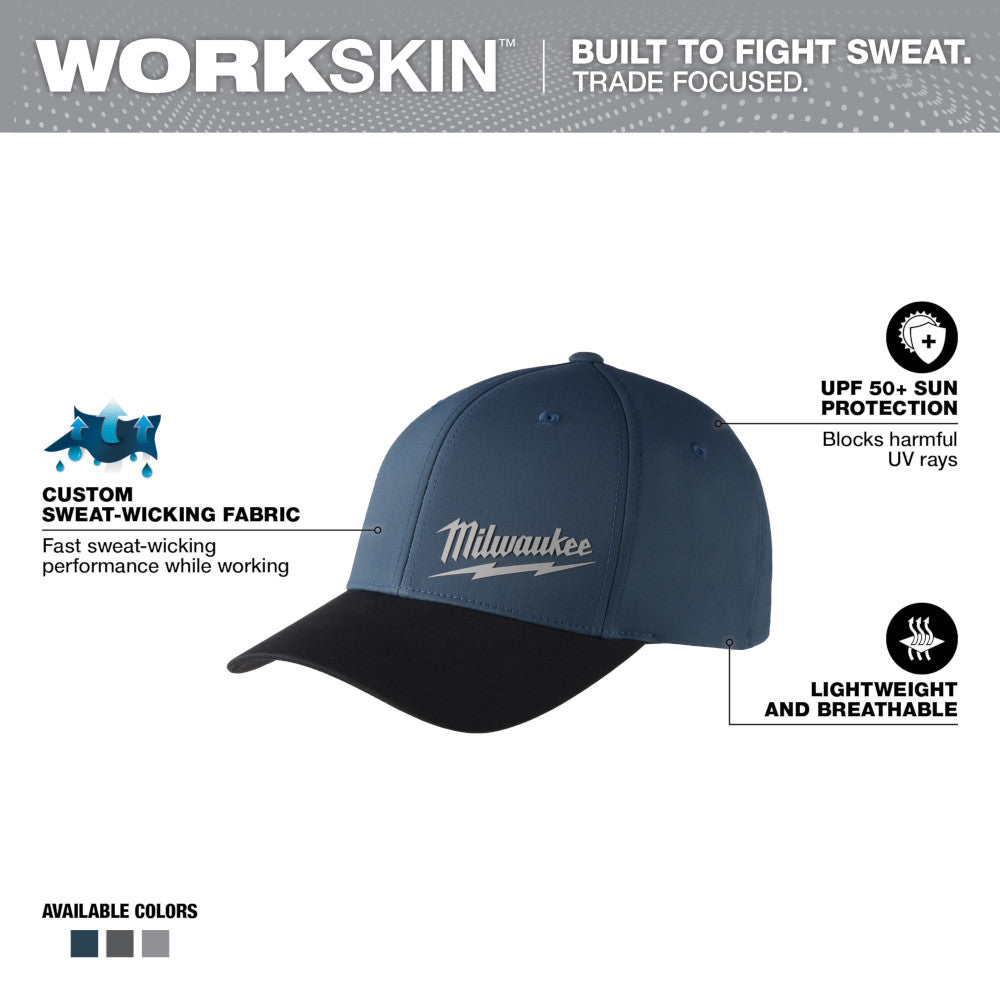 WORKSKIN™  Performance Fitted Hat - Blue LXL