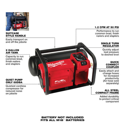 M18 FUEL™ 2 Gallon Compact Quiet Compressor