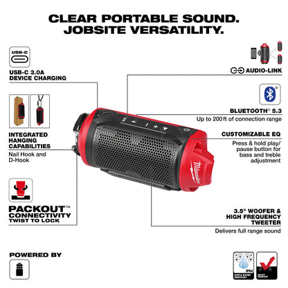 M12™ Bluetooth® Jobsite Speaker w/ PACKOUT™ Compatibility