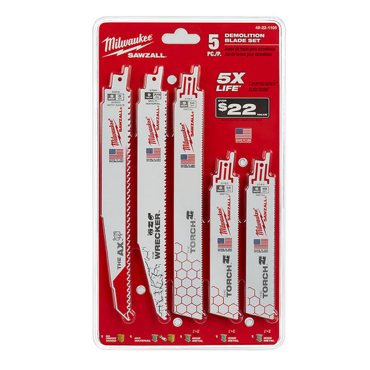 5PC Demolition SAWZALL® Blade Set