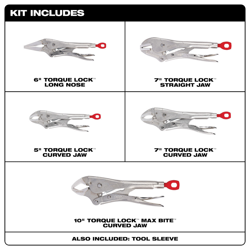 5Pc TORQUE LOCK™ Locking Pliers Kit