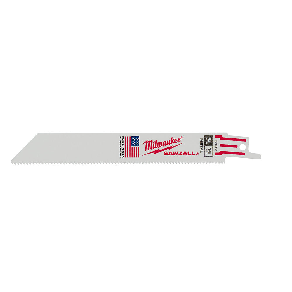 6" 14 TPI SAWZALL® Blade for Medium Metal (5 PK)
