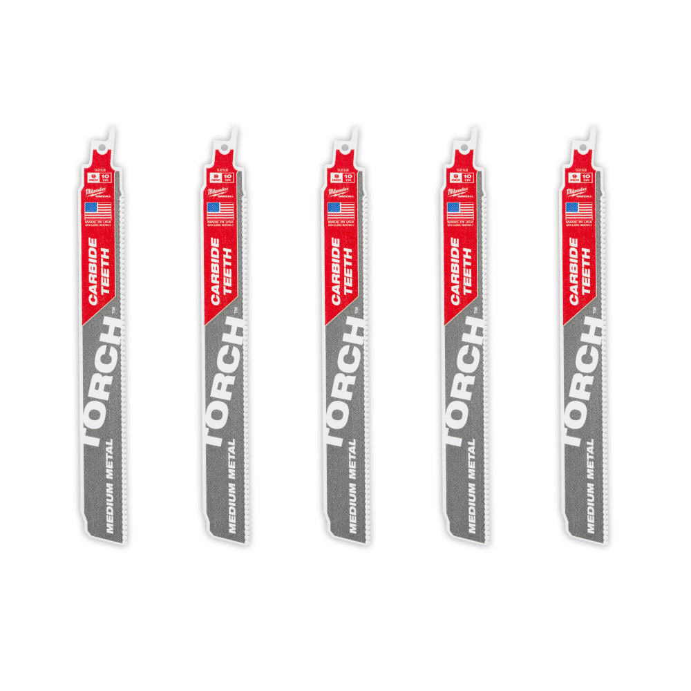 9" 10 TPI TORCH™ with Carbide Teeth for Conduit and Strut SAWZALL® Blade (5 PK)