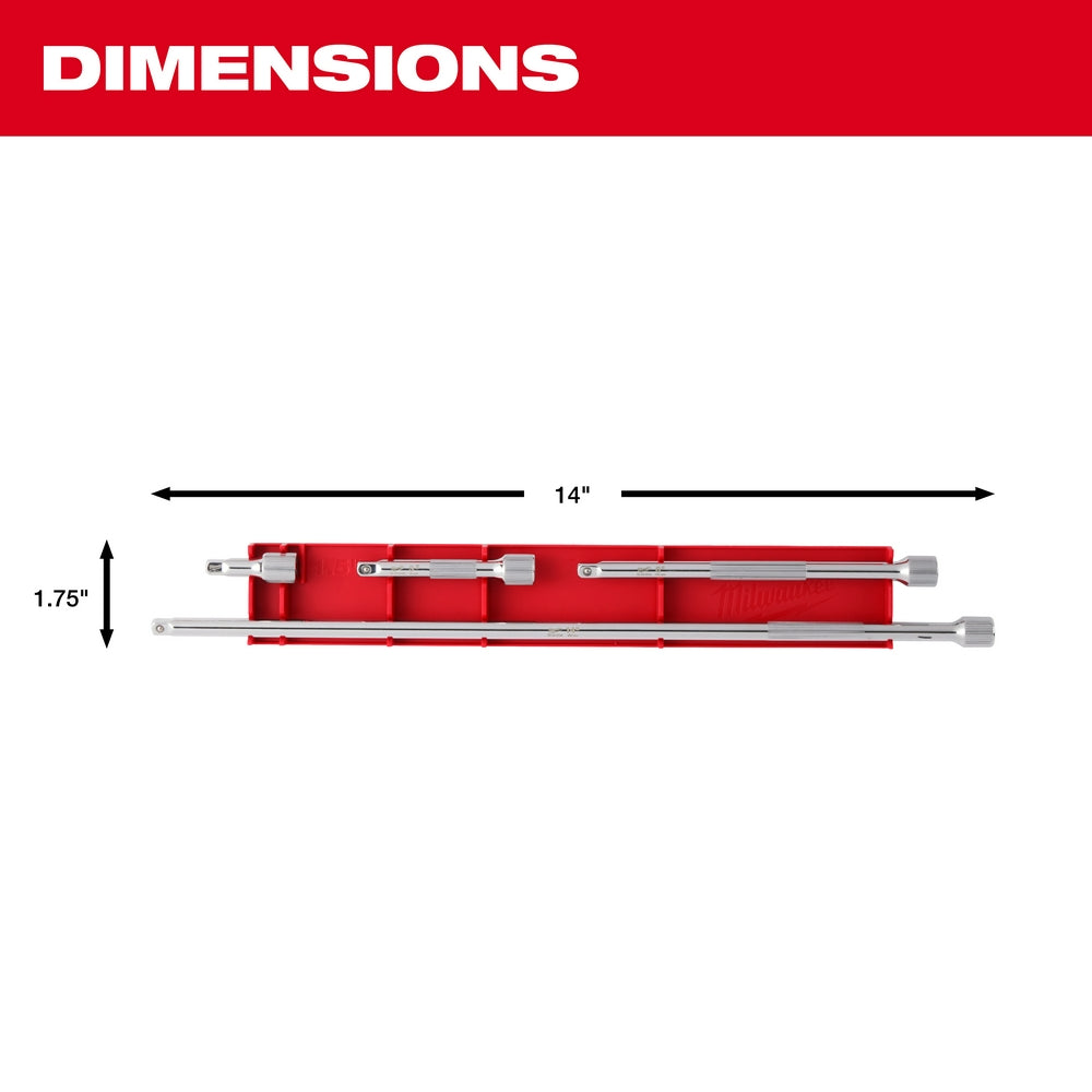 4pc 1/4” Drive Extension Set