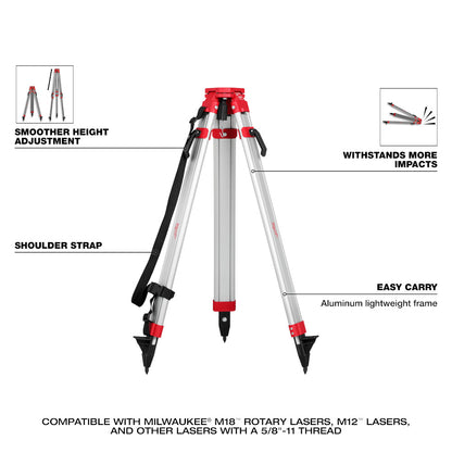 M18™ Red Exterior Dual Slope Rotary Laser Level Kit w/ Receiver, Remote, Grade Rod & Tripod