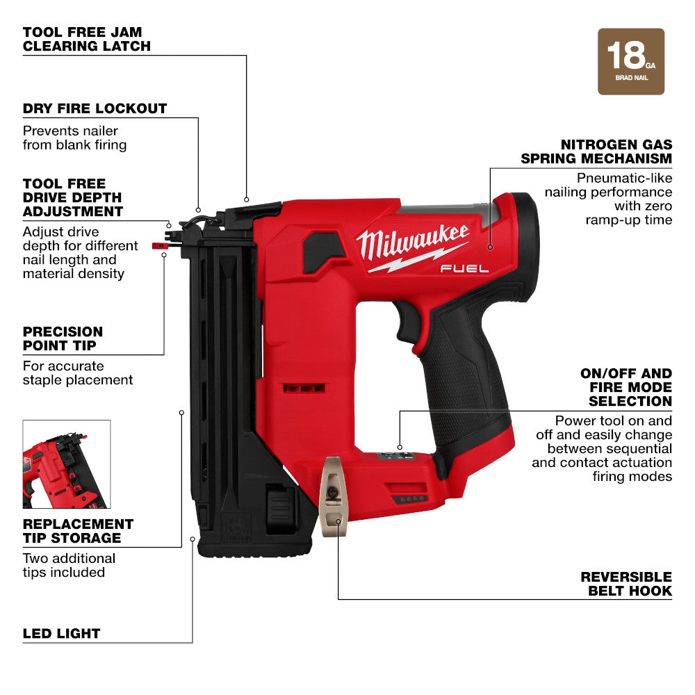 M12 FUEL™ 18 Gauge Compact Brad Nailer