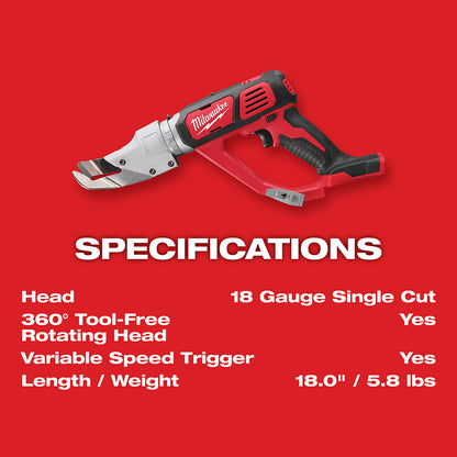 M18™ Cordless 18 Gauge Single Cut Shear