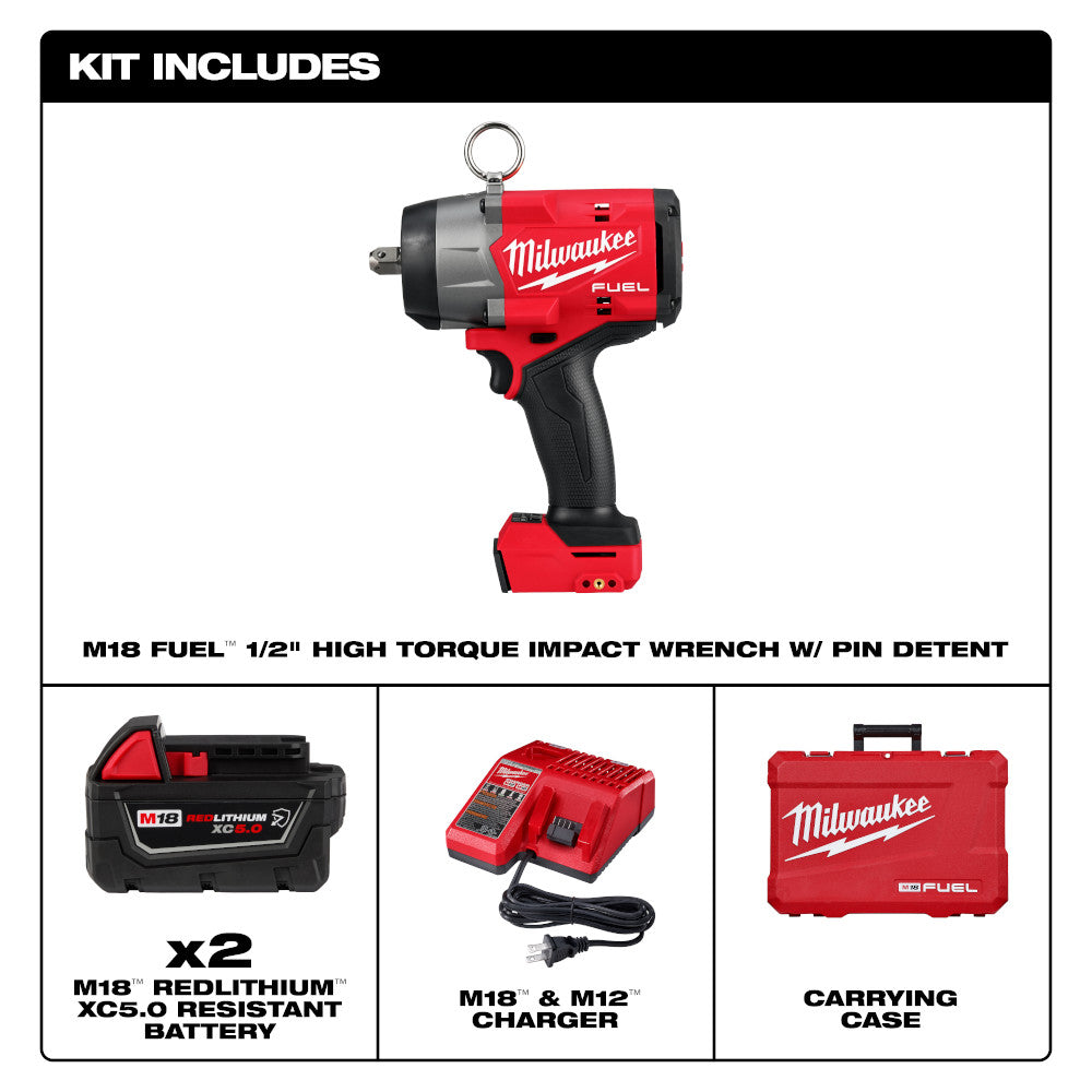 M18 FUEL™ 1/2" High Torque Impact Wrench w/ Pin Detent Kit