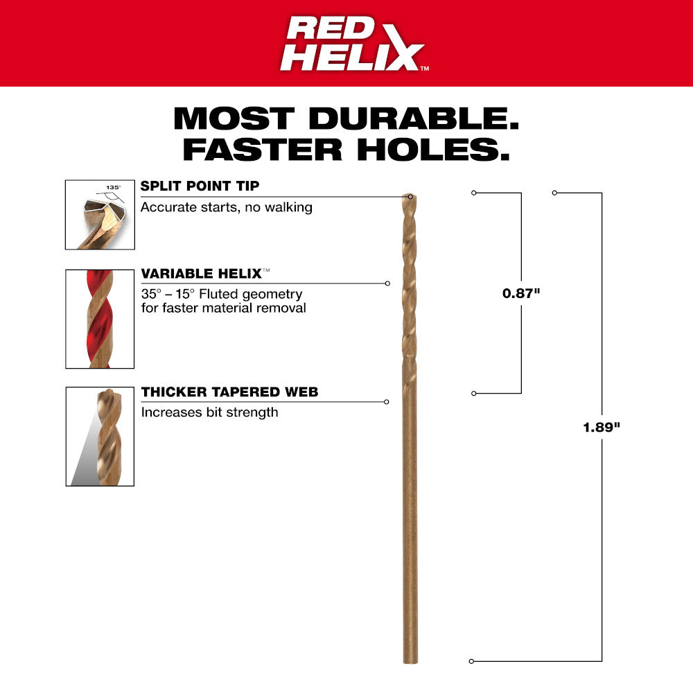 1/16" COBALT RED HELIX™ Drill Bit