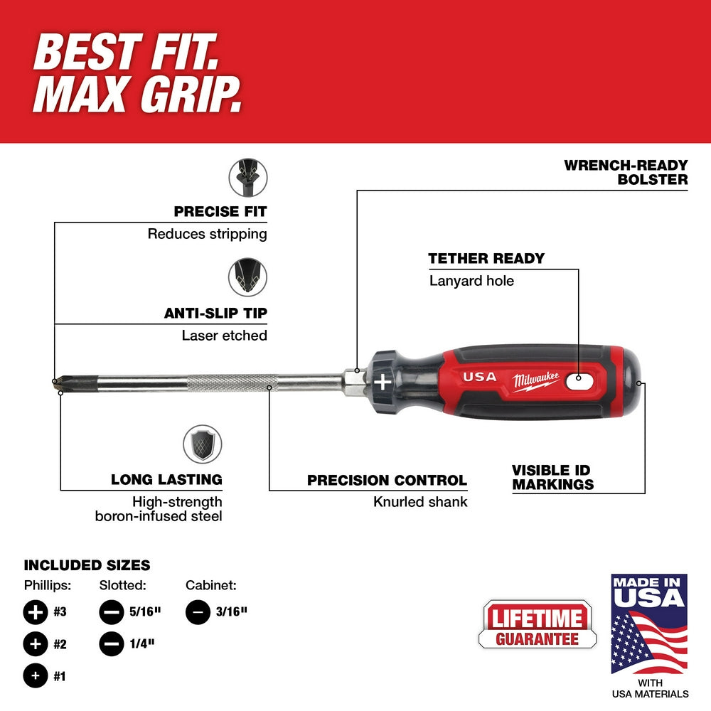 6PC Cushion Grip Screwdriver Kit (USA)