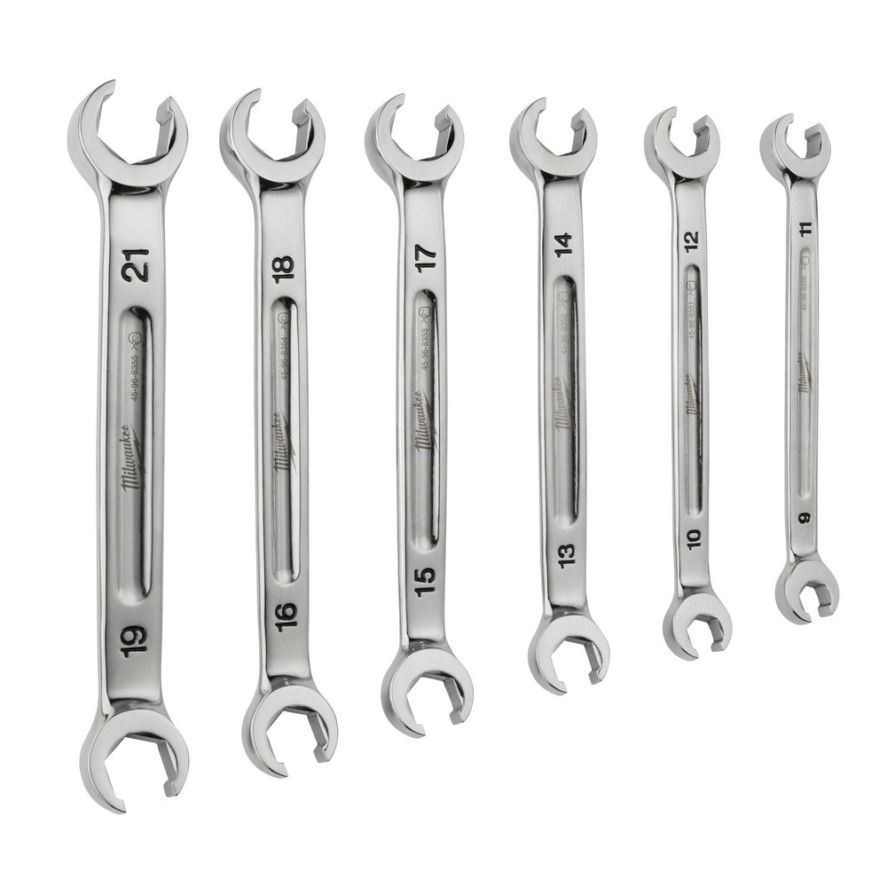 6pc Double End Flare Nut Wrench Set - Metric