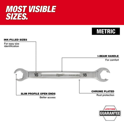 6pc Double End Flare Nut Wrench Set - Metric