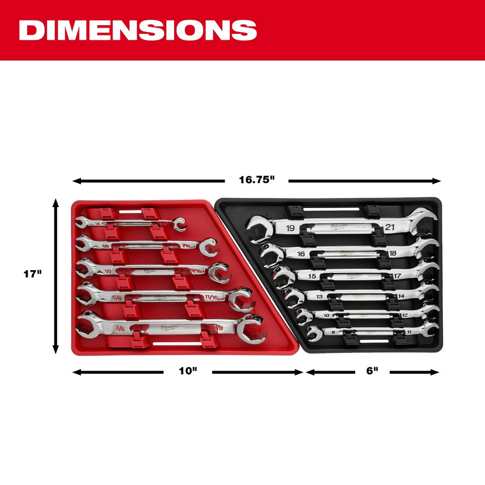 6pc Double End Flare Nut Wrench Set - Metric