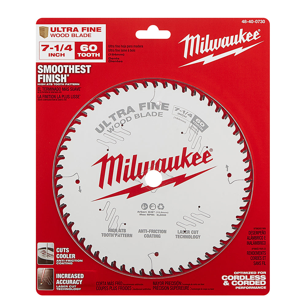 7-1/4" 60T Ultra Fine Finish Circular Saw Blade