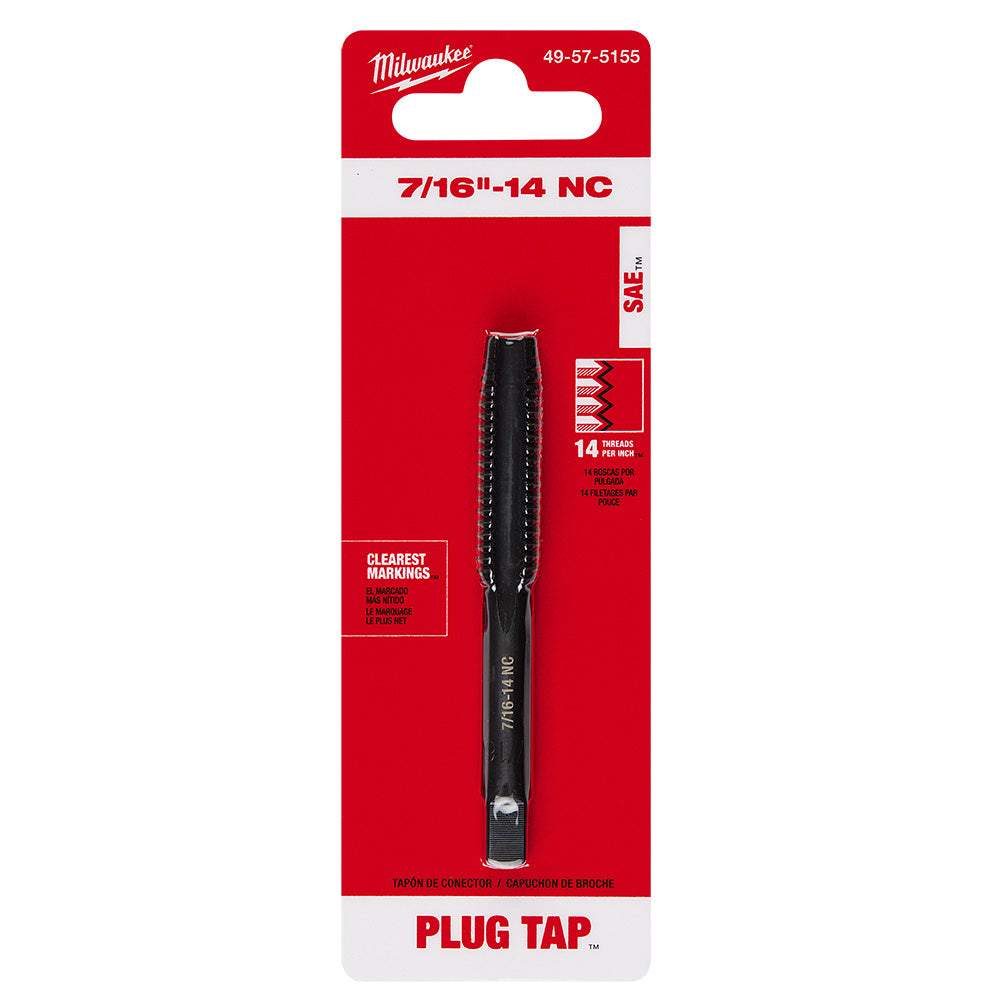 7/16"-14 NC Straight Flute Plug Tap