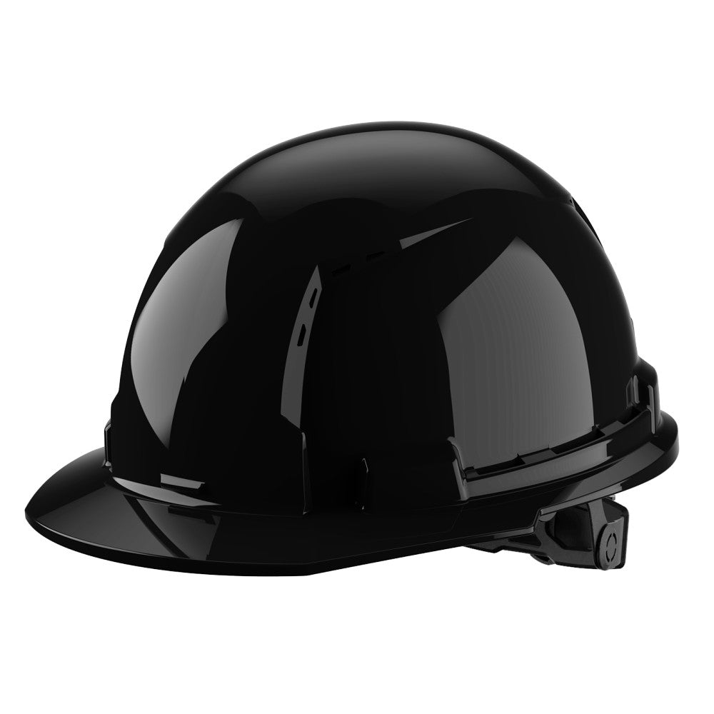 Black Front Brim Vented Hard Hat w/6pt Ratcheting Suspension - Type 1, Class C