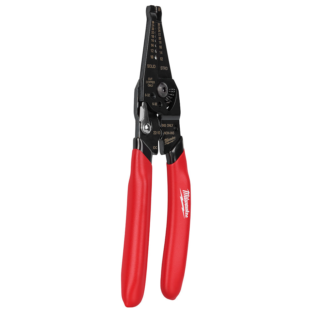 10-28 AWG Multi-Purpose Dipped Grip Wire Stripper & Cutter w/ Reinforced Head