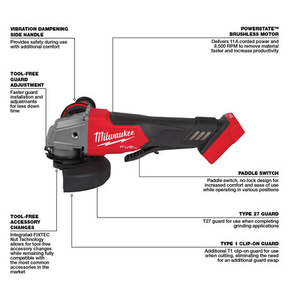 M18 FUEL™ 4-1/2" / 5" Grinder Paddle Switch, No-Lock-Reconditioned