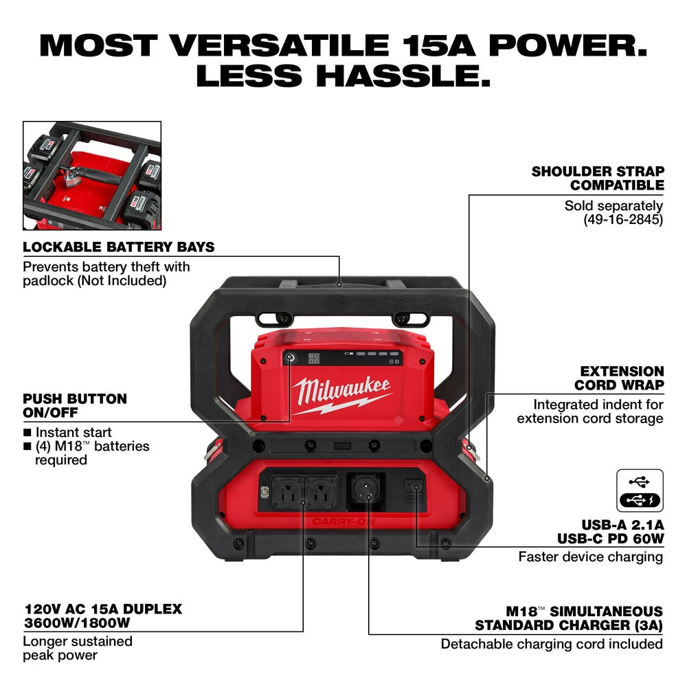 M18™ CARRY-ON™ 3600W/1800W Power Supply