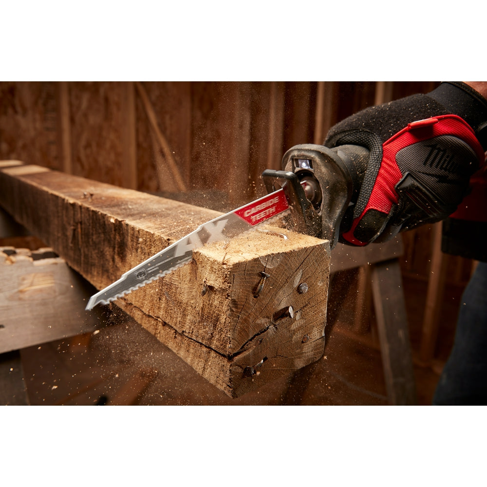 9" 5 TPI AX™ with Carbide Teeth for Wood with Nails SAWZALL® Blade (25 PK)
