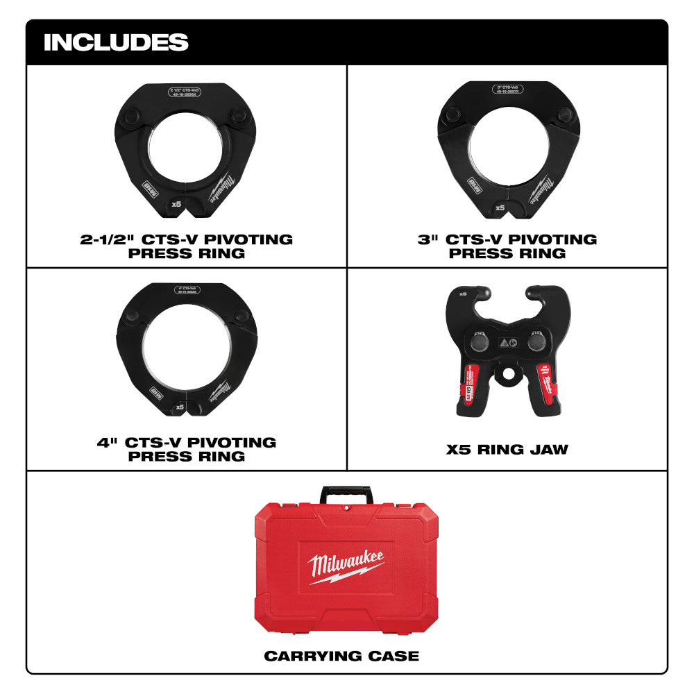 2-1/2" - 4" CTS-V Pivoting Press Ring Kit for M18™ FORCE LOGIC™ Press Tools