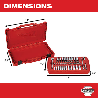 1/4 in. Drive 50 pc. Ratchet & Socket Set - SAE & Metric