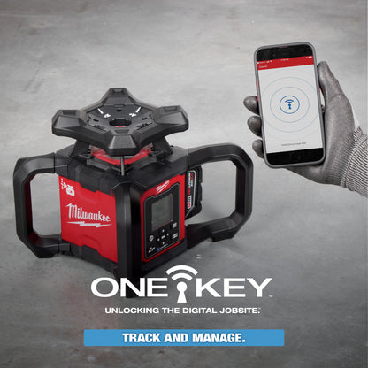 M18™ Red Exterior Dual Slope Rotary Laser Level Kit w/ Receiver, Remote, Grade Rod & Tripod