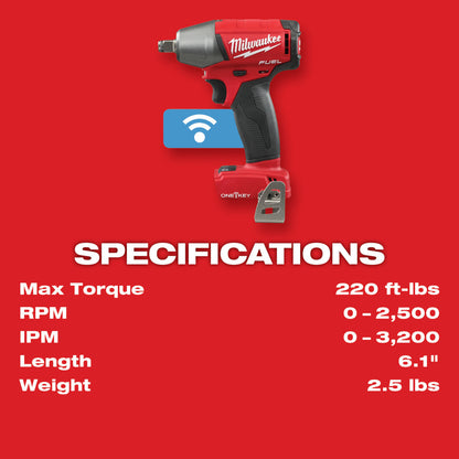 M18 FUEL™ 1/2 in. Compact Impact Wrench w/ Friction Ring with ONE-KEY™