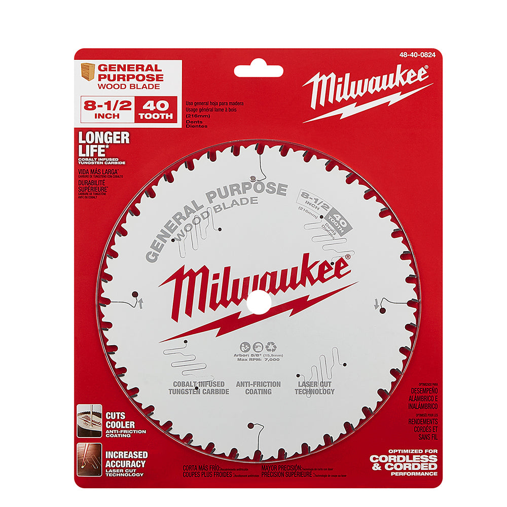 8-1/2" 40T General Purpose Circular Saw Blade