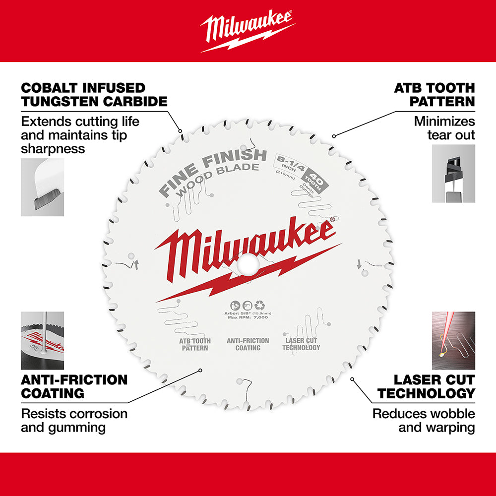 8-1/4" 40T Fine Finish Circular Saw Blade