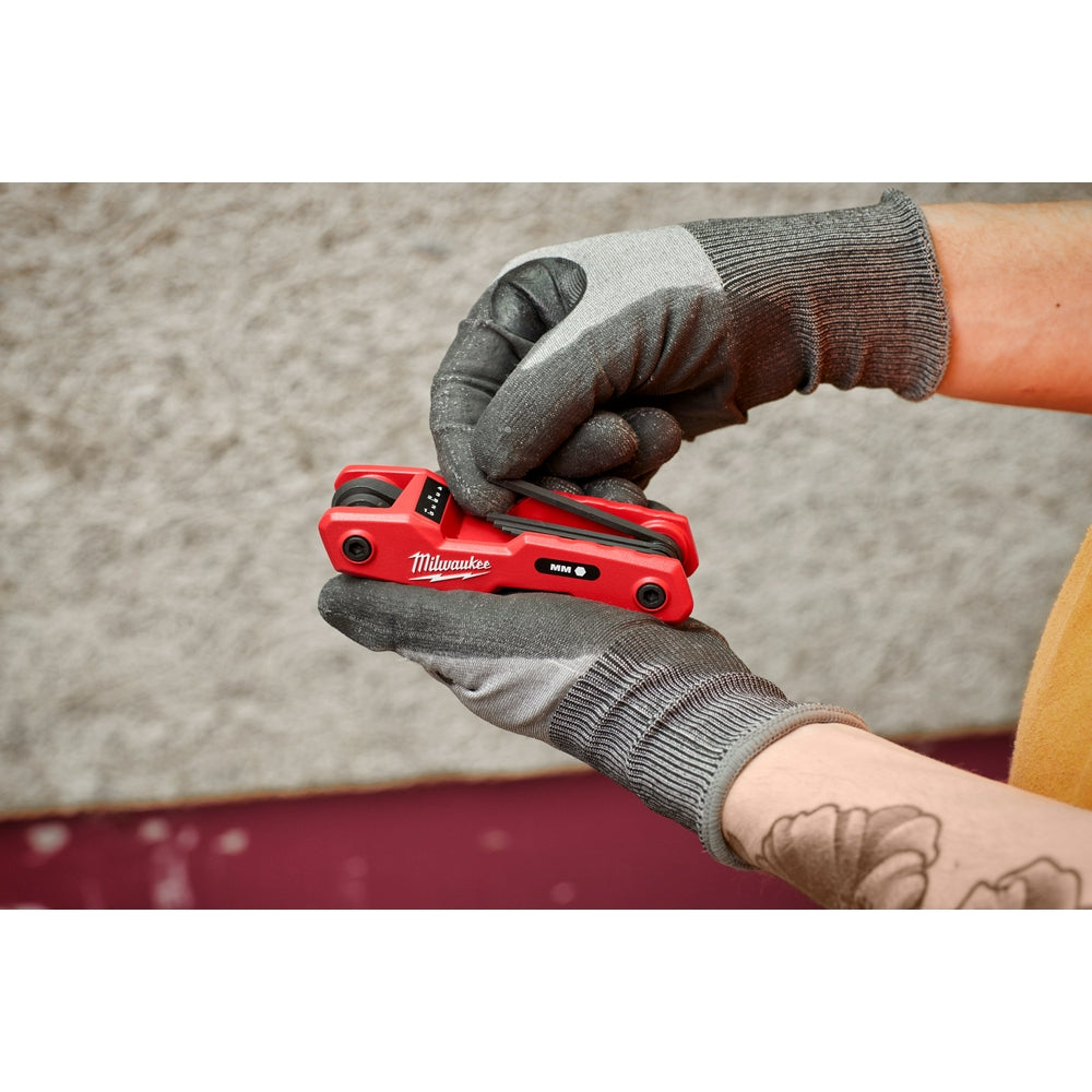 8-Key Folding Hex Key Set - Metric