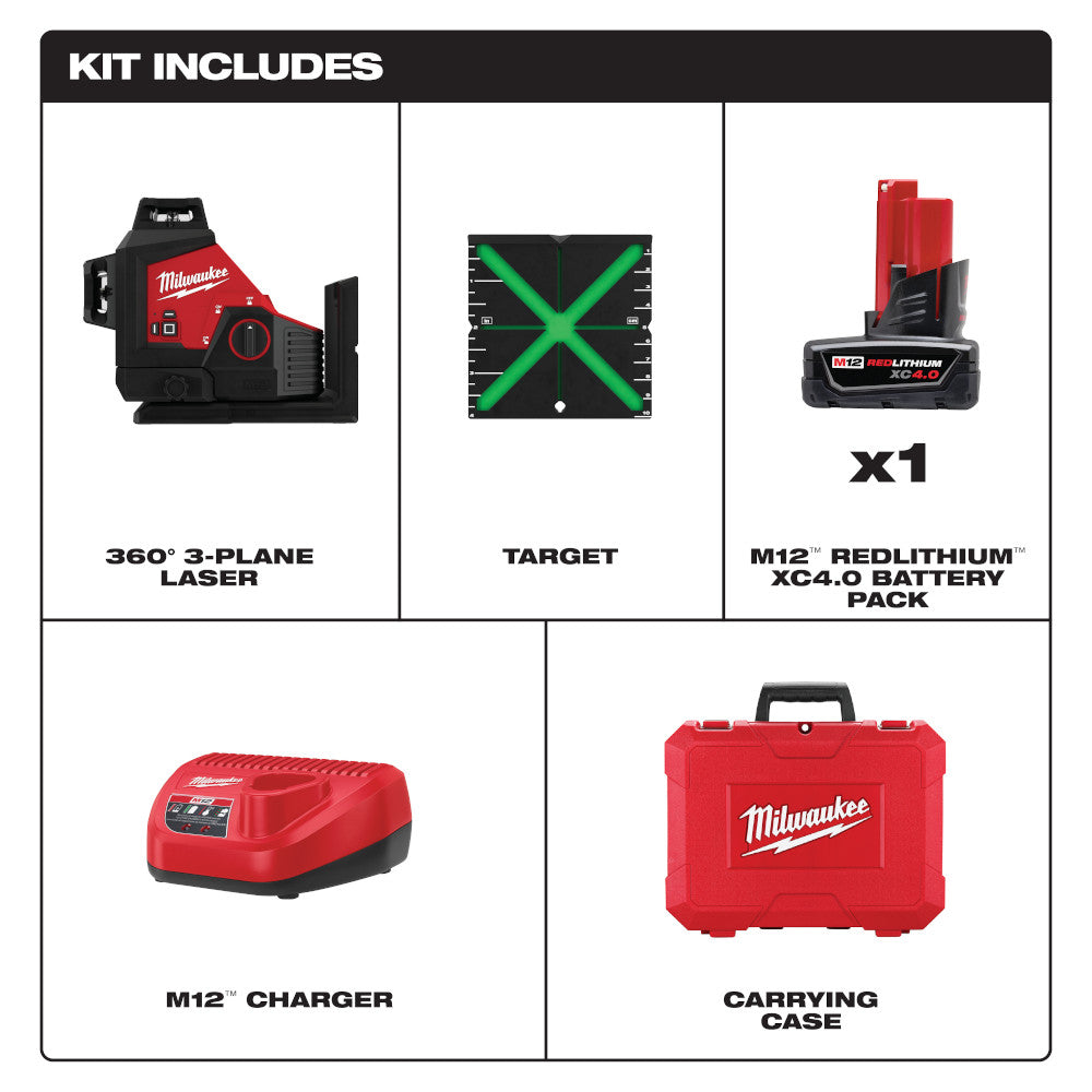 M12™ Green 360-Degree 3-Plane Laser Kit