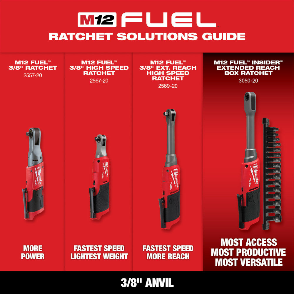 M12 FUEL™ 3/8" Extended Reach High Speed Ratchet